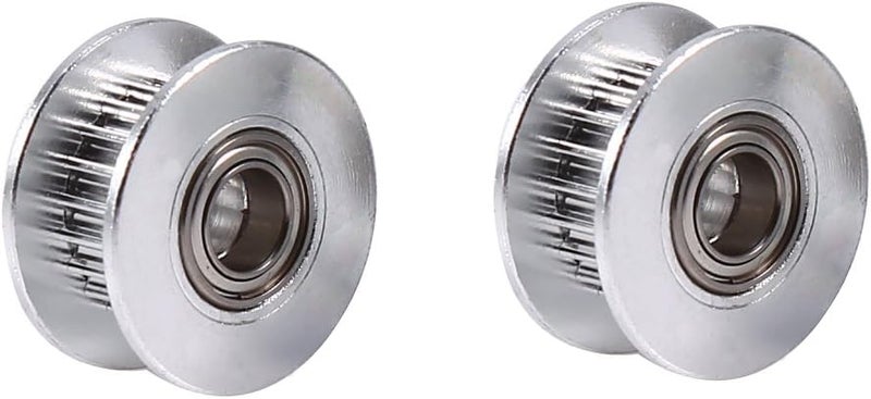 klarako Synchronous Wheel, 2Pcs Timing Belt Drive Idler Pulley 5mm Inner Diameter Aluminum Timing Pulley with Bearing for 3D Printer Parts Accessory - Image 3