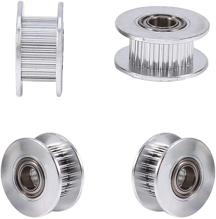 klarako Synchronous Wheel, 2Pcs Timing Belt Drive Idler Pulley 5mm Inner Diameter Aluminum Timing Pulley with Bearing for 3D Printer Parts Accessory - Image 2
