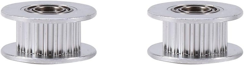 klarako Synchronous Wheel, 2Pcs Timing Belt Drive Idler Pulley 5mm Inner Diameter Aluminum Timing Pulley with Bearing for 3D Printer Parts Accessory - Image 1