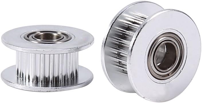 klarako Synchronous Wheel, 2Pcs Timing Belt Drive Idler Pulley 5mm Inner Diameter Aluminum Timing Pulley with Bearing for 3D Printer Parts Accessory - Image 4