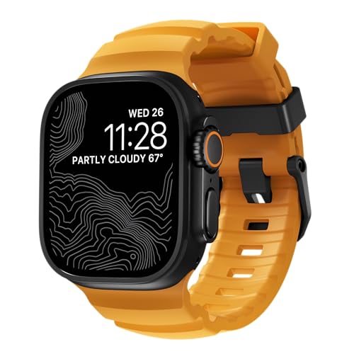 NOMAD Sport Band Rocky Point Sol Yellow for Apple Watch - 45/49mm Apple Watch Band with Black Titanium Hardware, Adventurous Rugged for Men and Women - Image 1