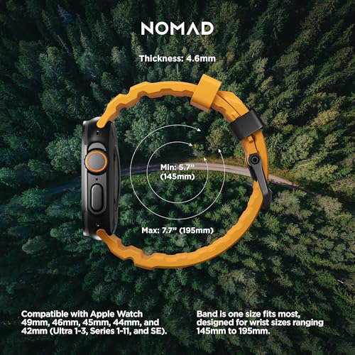 NOMAD Sport Band Rocky Point Sol Yellow for Apple Watch - 45/49mm Apple Watch Band with Black Titanium Hardware, Adventurous Rugged for Men and Women - Image 3