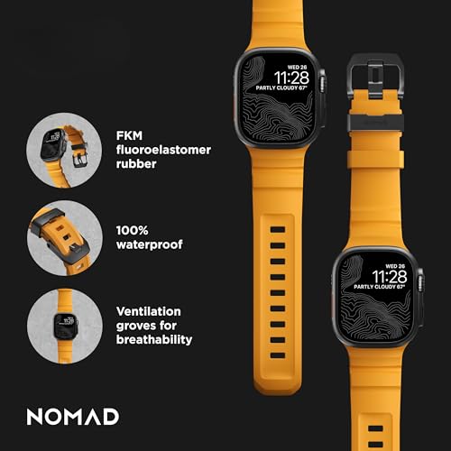 NOMAD Sport Band Rocky Point Sol Yellow for Apple Watch - 45/49mm Apple Watch Band with Black Titanium Hardware, Adventurous Rugged for Men and Women - Image 2