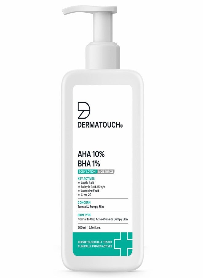 DERMATOUCH AHA 10% BHA 1% Body Lotion for Men & Women - Body lotion for dry skin - De-tans, Moisturizing & Bumpy Skin/Suitable for All Skin Types 200 ml - Image 1