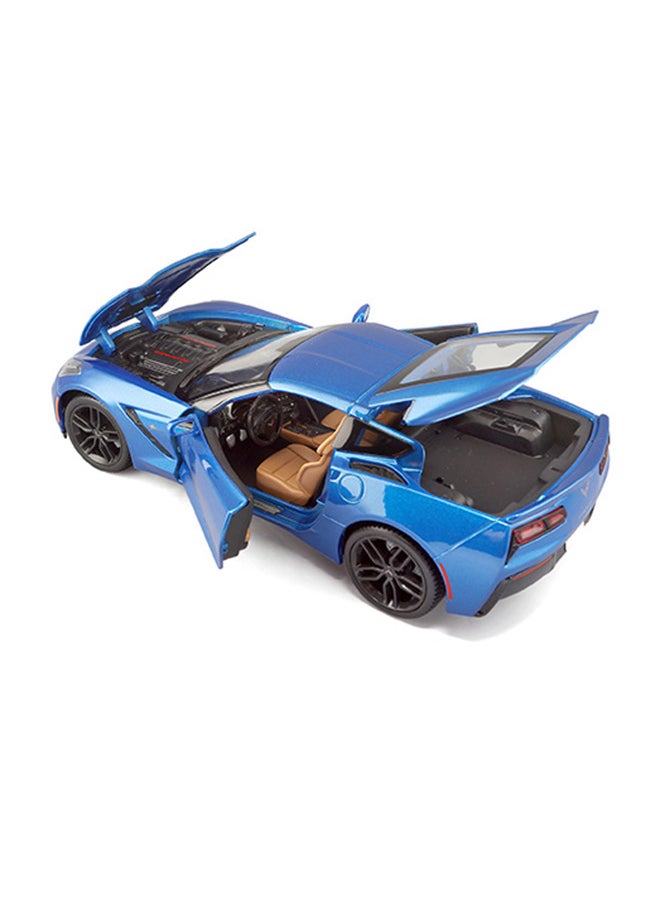 Maisto - 1:18 Special Edition Corvette Stingray Z51 Matte Blue Officially Licensed Scaled Replicas of Collectible Diecast Metal Models with Exquisite Interior and Exterior Detailing for All Age. - Image 1