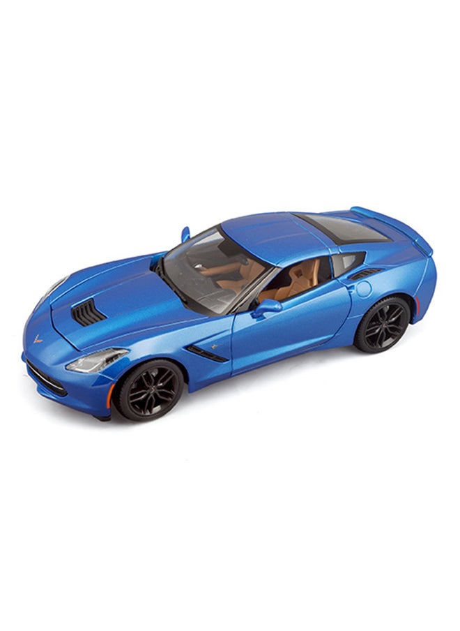 Maisto - 1:18 Special Edition Corvette Stingray Z51 Matte Blue Officially Licensed Scaled Replicas of Collectible Diecast Metal Models with Exquisite Interior and Exterior Detailing for All Age. - Image 1