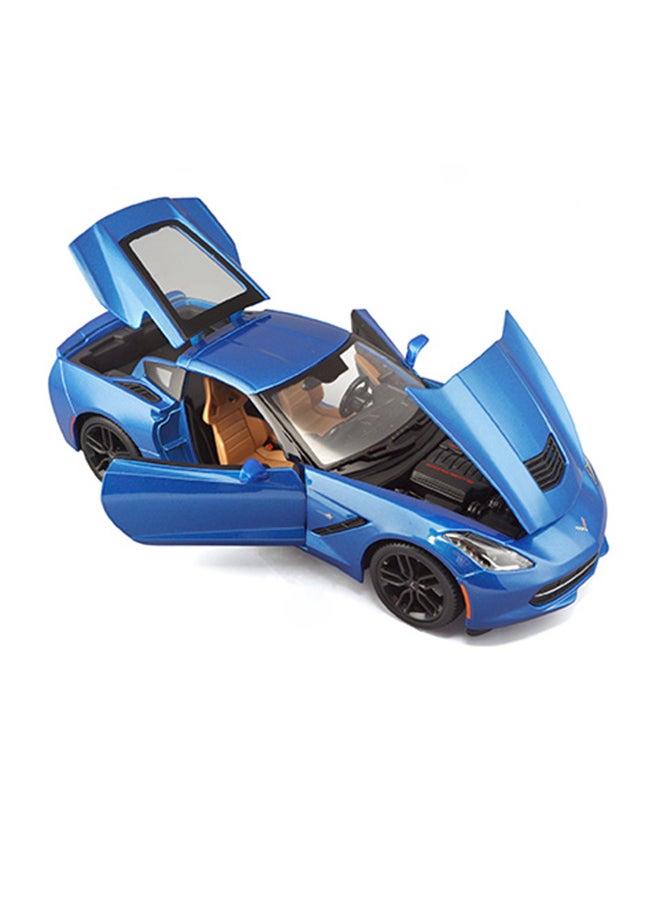 Maisto - 1:18 Special Edition Corvette Stingray Z51 Matte Blue Officially Licensed Scaled Replicas of Collectible Diecast Metal Models with Exquisite Interior and Exterior Detailing for All Age. - Image 1