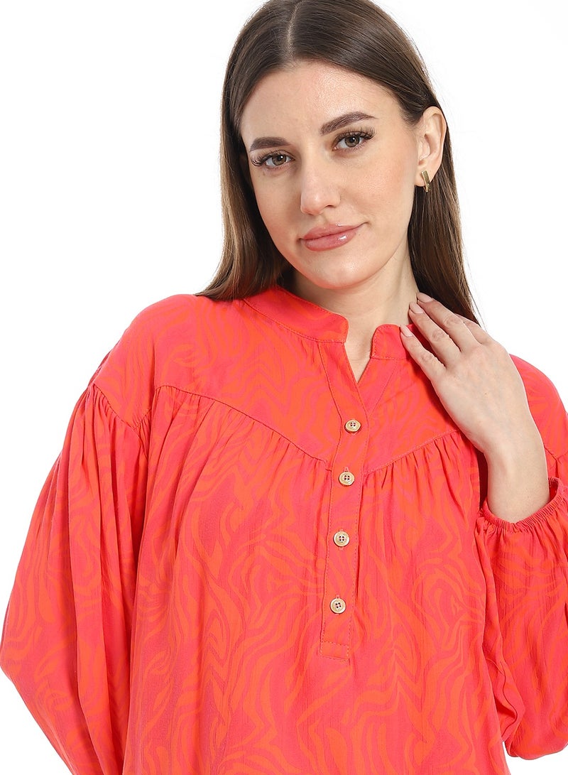Coctail 5639-satin blouse-red - Image 4