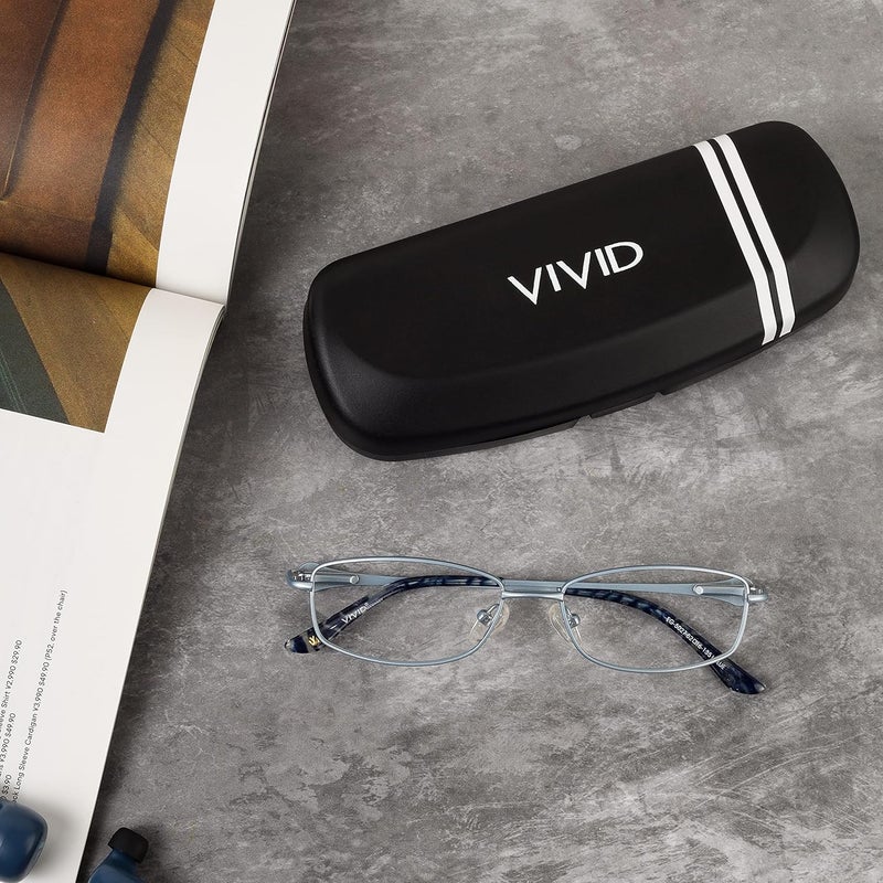 Vivid غطاء علبة نظارات VIVID Vision للبالغين غير محدد الجنس خفيف الوزن | حماية النظارات | علبة نظارات | إغلاق - زر دفع | بلاستيك | 3 في 1 - Image 5
