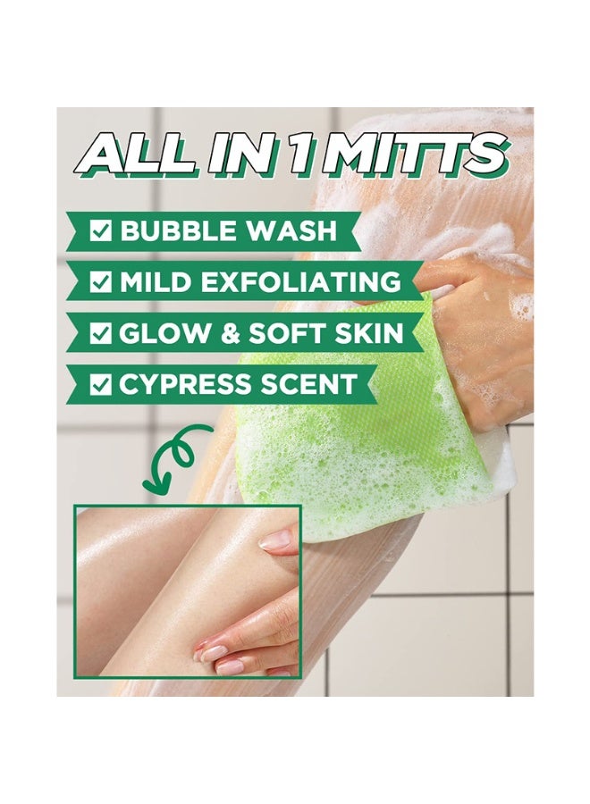 KL 8 PCS Body Peeling Pad Original With Mom's Bath Recipe , All in One Bubble Body Wash u0026 Scrub Gloves , Exfoliating Mitts for Dead Skin Cells, Skin Retexturizing Pads - Image 3