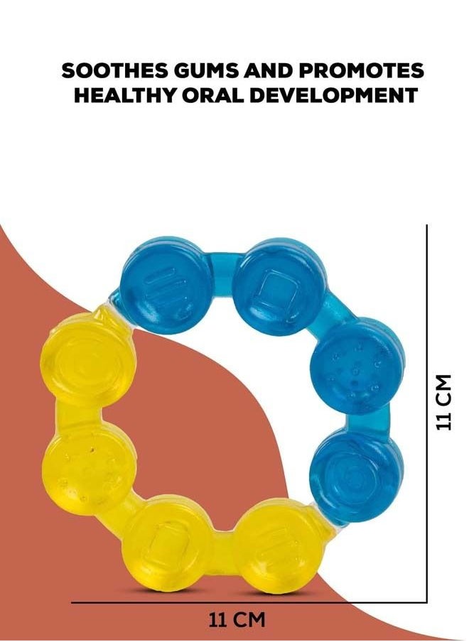BAYBEE - Water Filled Silicone Teether For Baby Bpa Free Food Grade Silicone Teether For Babies To Soothe Their Gums Baby Chewing Toy Teething Toy Baby Teether For 6 To 12 Months Baby Infant Pack 2 - Image 1