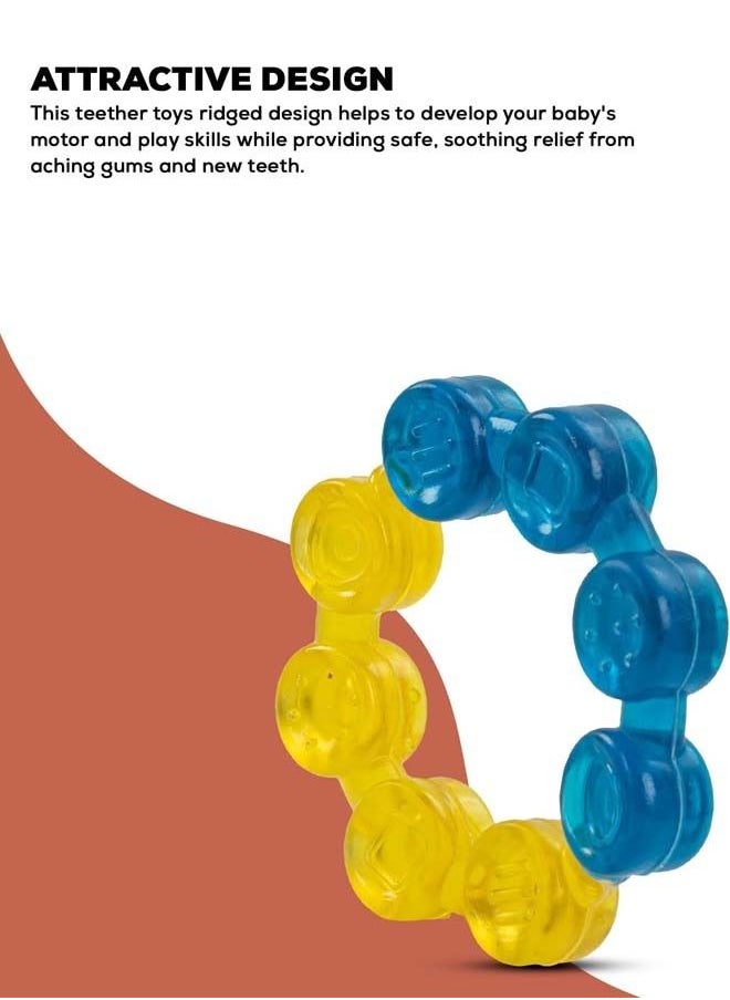 BAYBEE Water Filled Silicone Teether For Baby Bpa Free Food Grade Silicone Teether For Babies To Soothe Their Gums Baby Chewing Toy Teething Toy Baby Teether For 6 To 12 Months Baby Infant Pack 2  - Image 3
