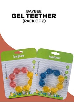 BAYBEE Water Filled Silicone Teether For Baby Bpa Free Food Grade Silicone Teether For Babies To Soothe Their Gums Baby Chewing Toy Teething Toy Baby Teether For 6 To 12 Months Baby Infant Pack 2  - Image 2