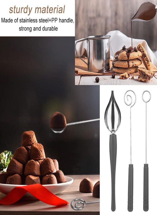 Saycker Chocolate Dipping Tool Set,2Pcs Drawing Decorating Spoon + 3Pcs Candy Dipping Tools,Stainless Steel Art Pencil Spoons Plated Decoration Spoons Set,for Decor Plates Cake Coffee - Image 5