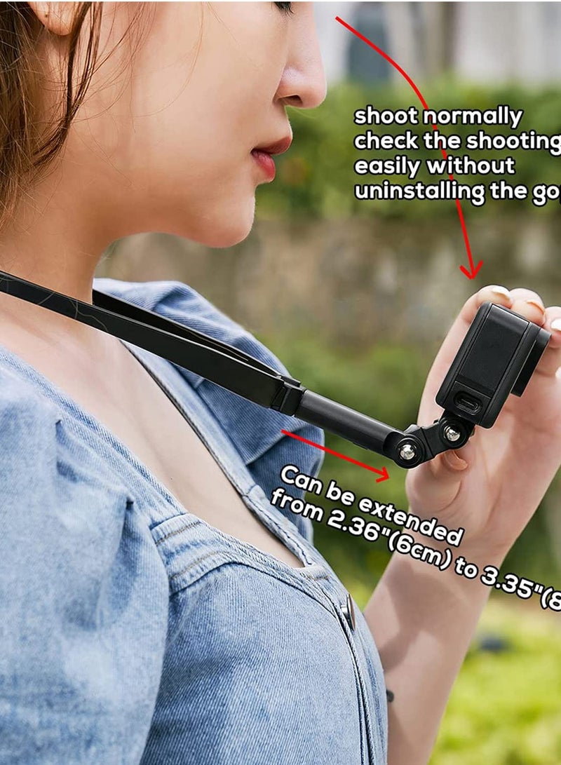 Barakah Action Camera Neck Holder Mount Bracket for Gopro POV/VLOG, Extendable Selfie Kit, Compatible with MAX Hero, DJI, Coyote, AKASO and Cell Phone Cycling Travel - Image 4
