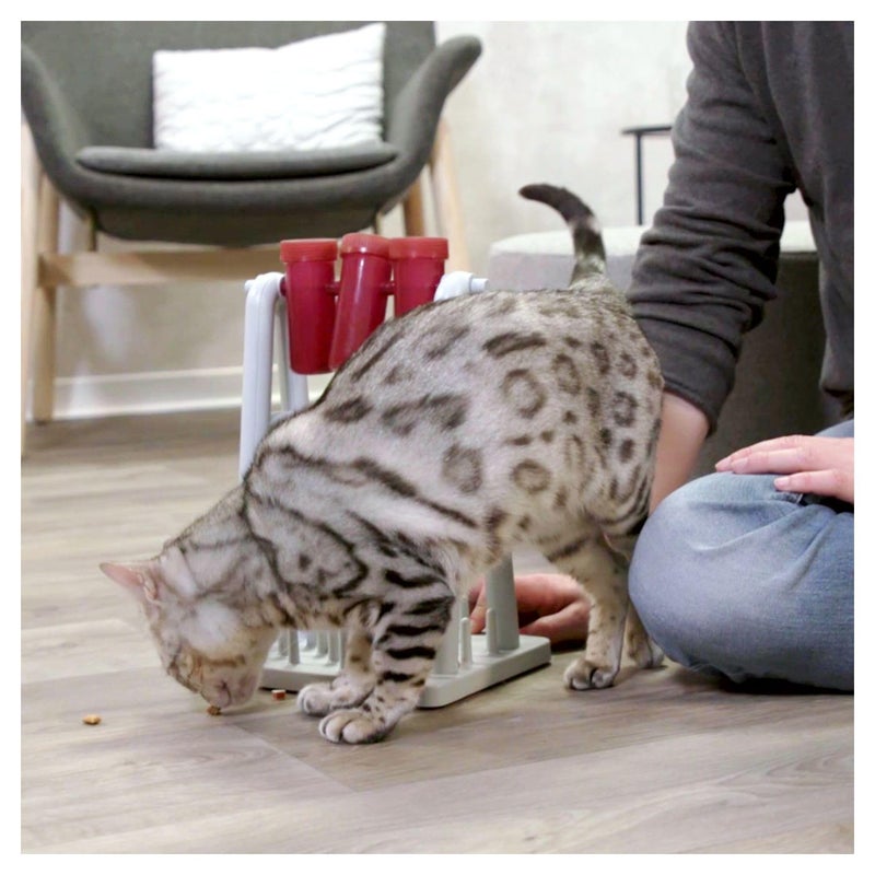 TRIXIE Cat Activity Turn Around Strategy Game, Slow Feeder, Interactive, Treat Toy, All Breed Sizes 9 x 7 x 13 in. - Image 2