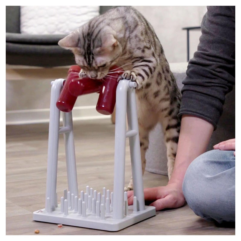 TRIXIE Cat Activity Turn Around Strategy Game, Slow Feeder, Interactive, Treat Toy, All Breed Sizes 9 x 7 x 13 in. - Image 3