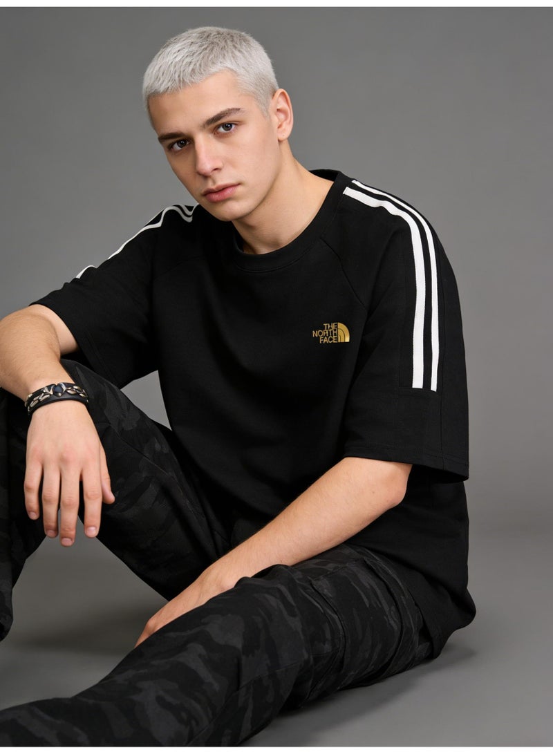 ذا نورث فيس Loose T-shirts with LOGO, 300g double-yarn cotton loose T-shirts for men and women with the same paragraph, and 2 short-sleeved round neck shirts for leisure sports. - Image 5