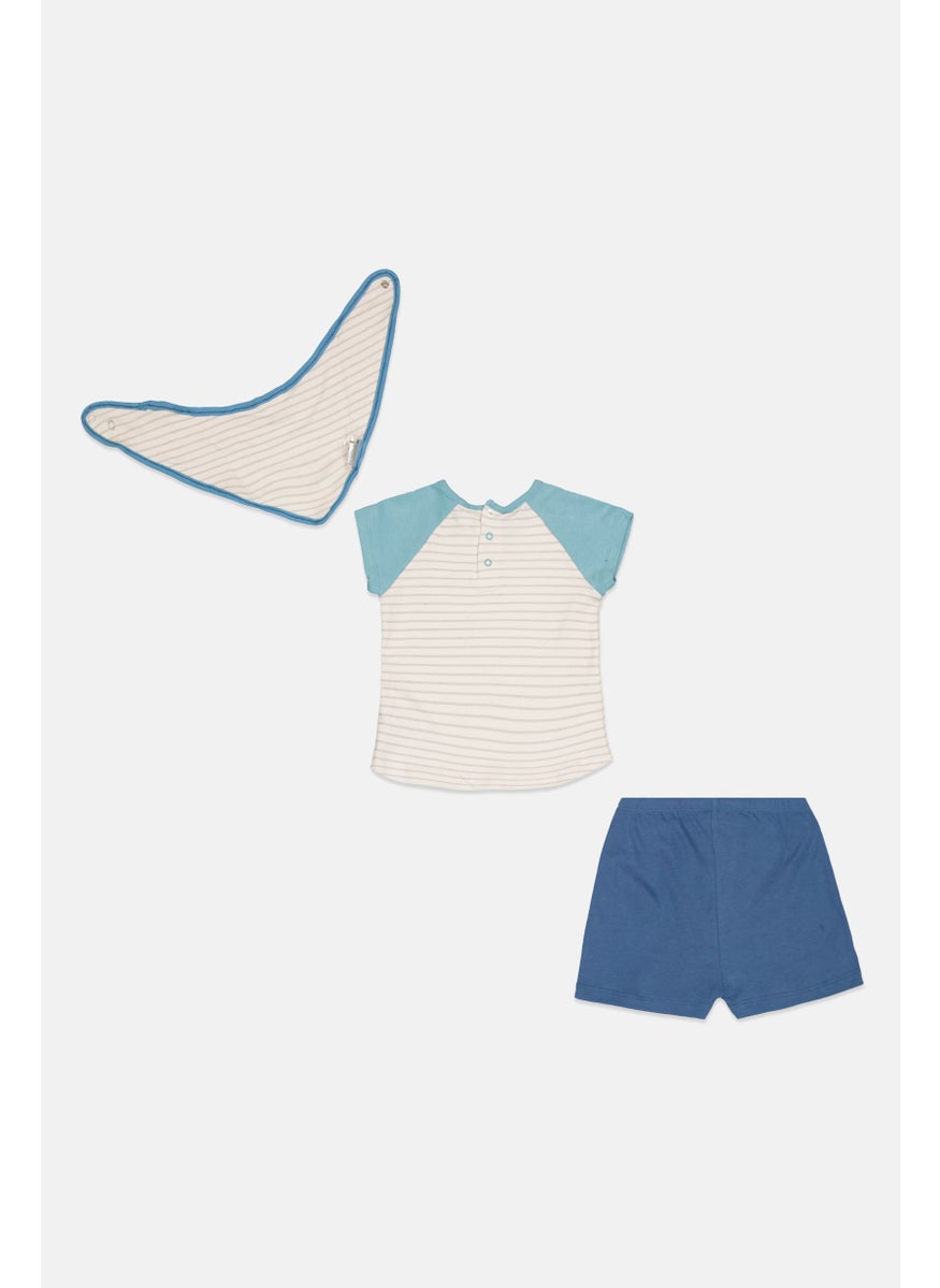 Lily & Jack Toddlers Girl 3 Piece T-shirt, Shorts And Bib Set, White  - Image 2