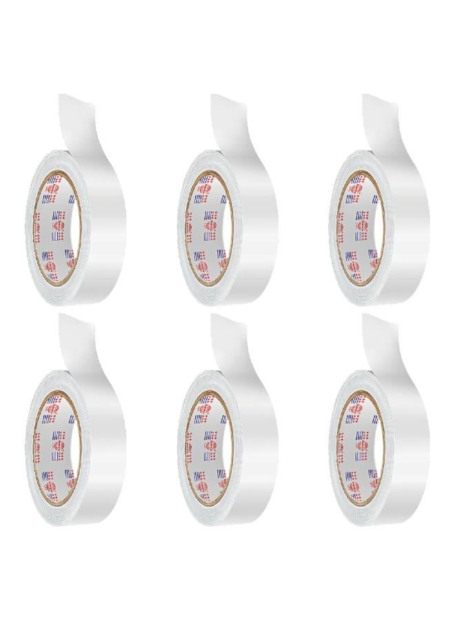 Asmaco Double Side Cloth Carpet Tape - White - 48 Mm x 15 Mtr - Set of 06