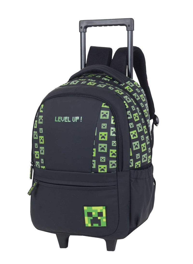 Minecraft Trolley Bag 18 Inch | Kids Rolling School Bag | Minecraft Travel Luggage for Boys & Girls | Wheeled Backpack Suitcase | School & Travel Carry Bag - Image 1