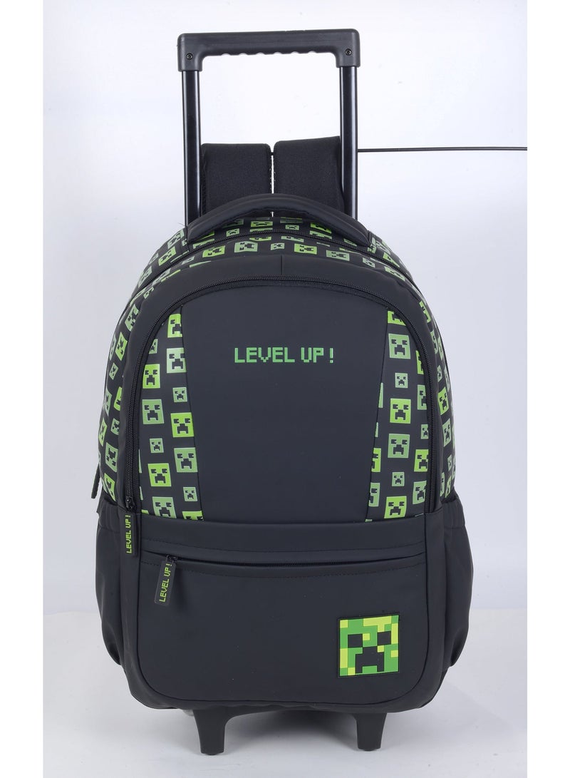 Minecraft Trolley Bag 18 Inch | Kids Rolling School Bag | Minecraft Travel Luggage for Boys & Girls | Wheeled Backpack Suitcase | School & Travel Carry Bag - Image 5