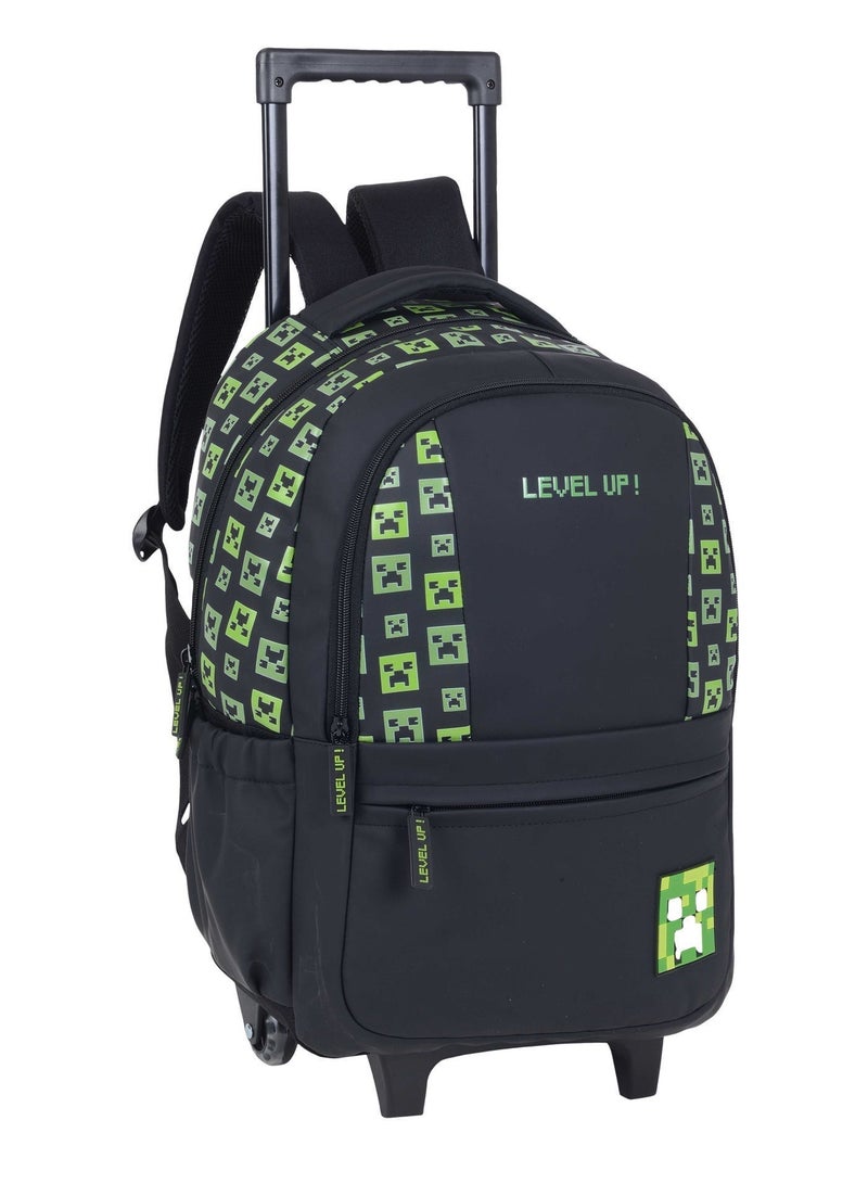 Minecraft Trolley Bag 18 Inch | Kids Rolling School Bag | Minecraft Travel Luggage for Boys & Girls | Wheeled Backpack Suitcase | School & Travel Carry Bag - Image 3