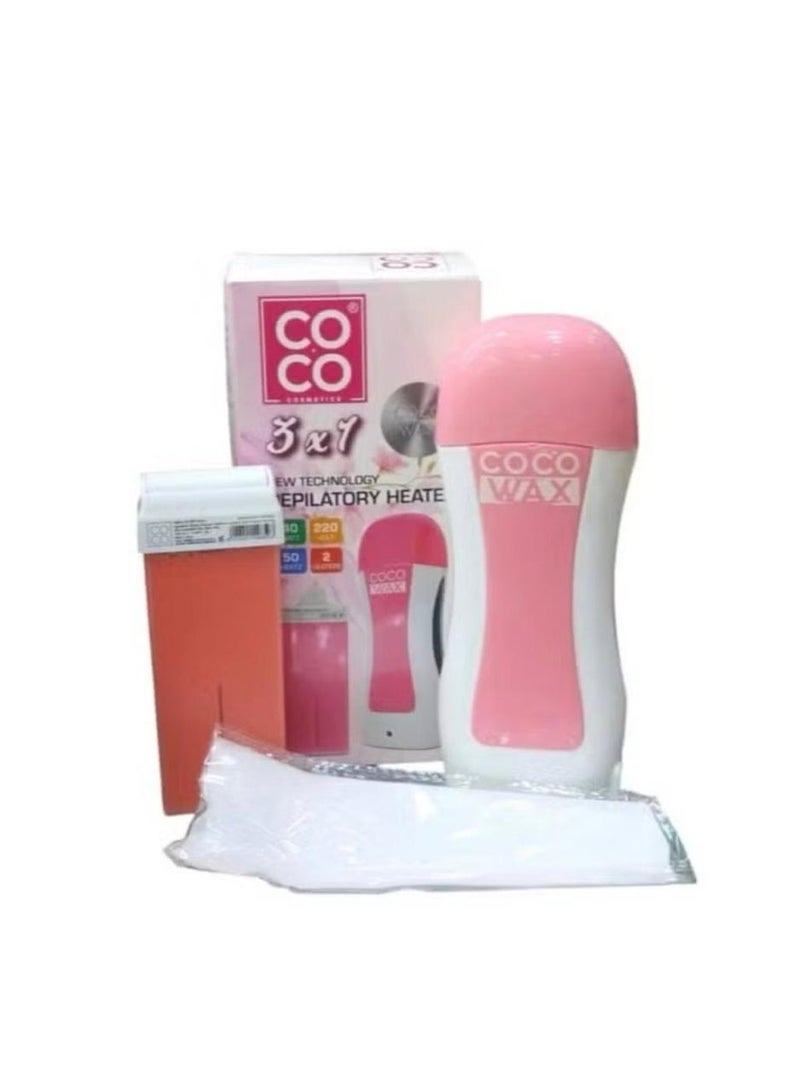 Coco 3 X 1 Professional Hair Removal Wax Heater – Fast Wax Melting for Smooth, Hair-Free Skin. Includes: Heater + Wax + Removal Strips - Image 2