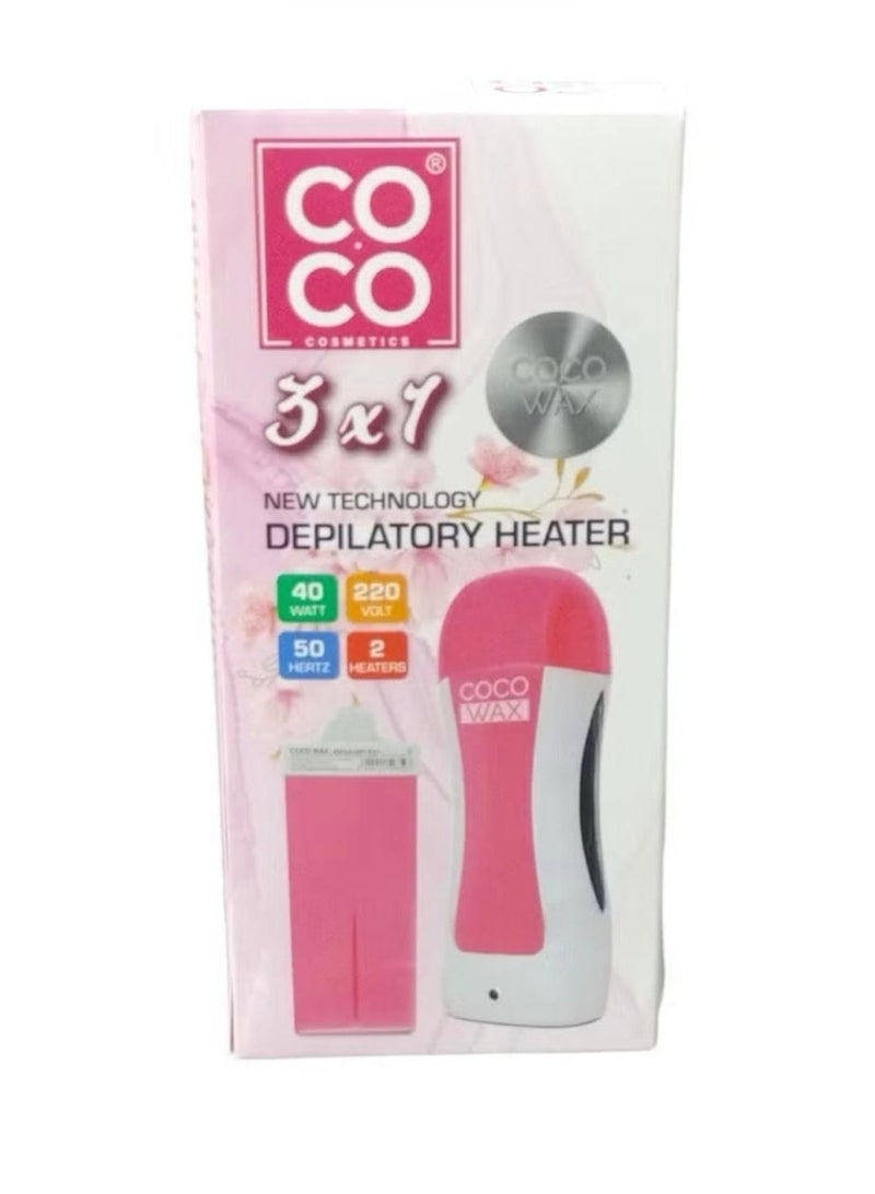 Coco 3 X 1 Professional Hair Removal Wax Heater – Fast Wax Melting for Smooth, Hair-Free Skin. Includes: Heater + Wax + Removal Strips - Image 1