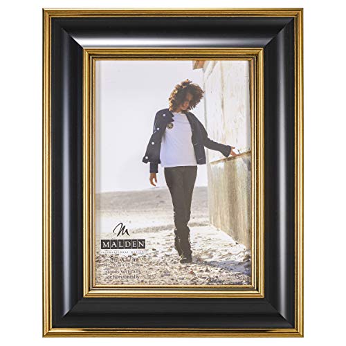 Malden International Designs Black and Gold Fashion Wood Picture Frame, 5x7, Black - Image 5
