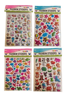 4 Sheets of 3D Stickers Different Shapes of Stickers for Kids