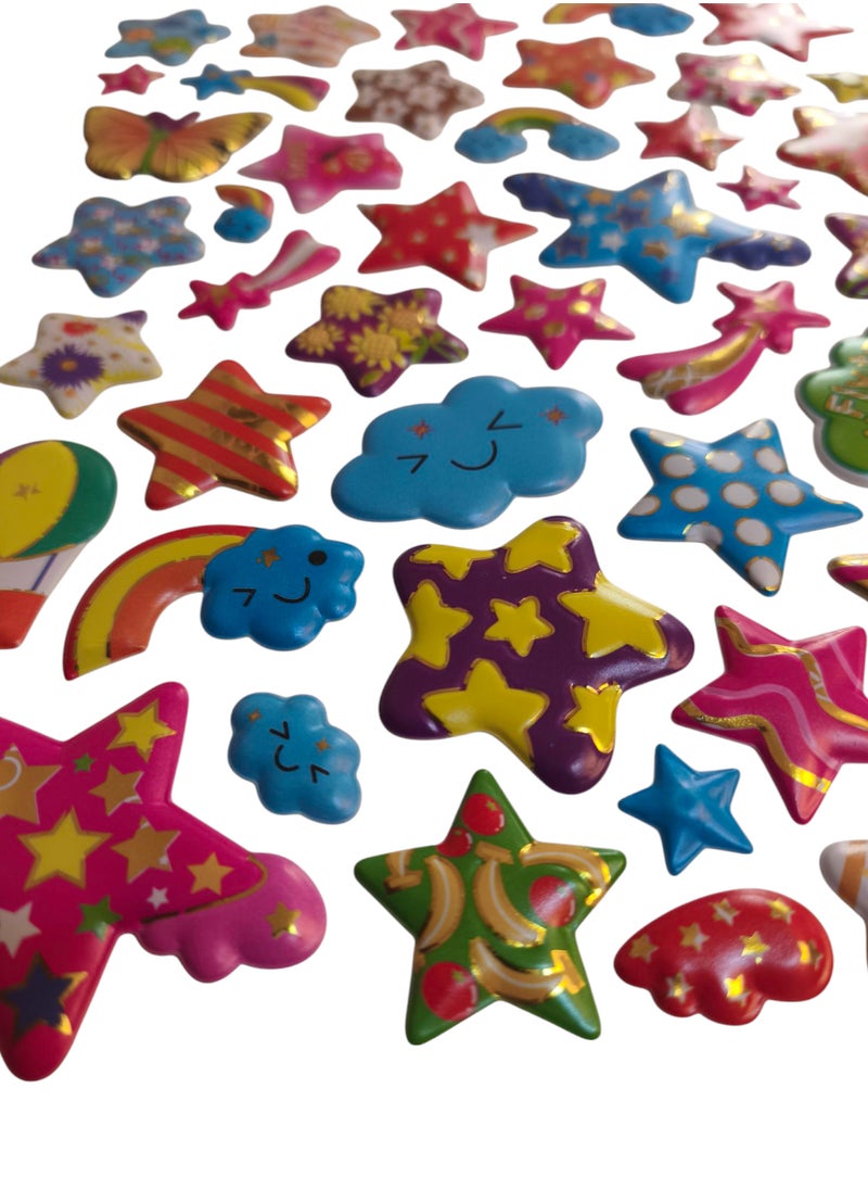 Generic - 4 Sheets of 3D Stickers Different Shapes of Stickers for Kids - Image 1