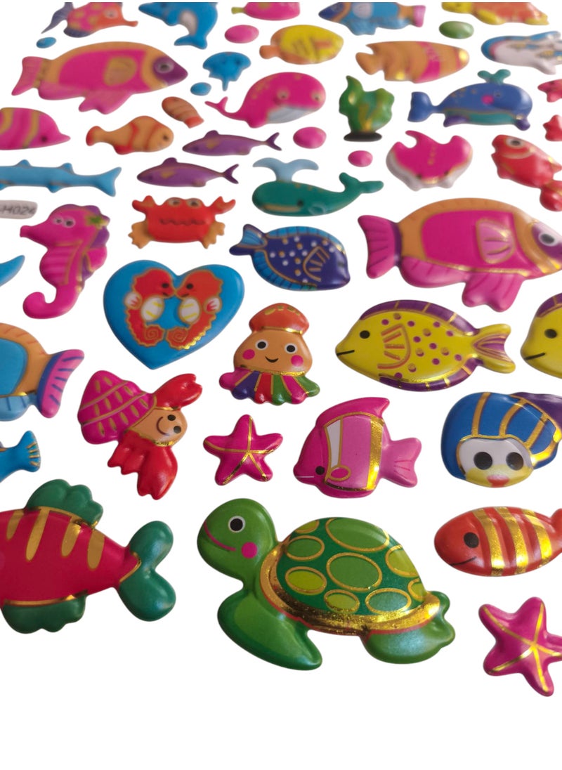 Generic - 4 Sheets of 3D Stickers Different Shapes of Stickers for Kids - Image 1