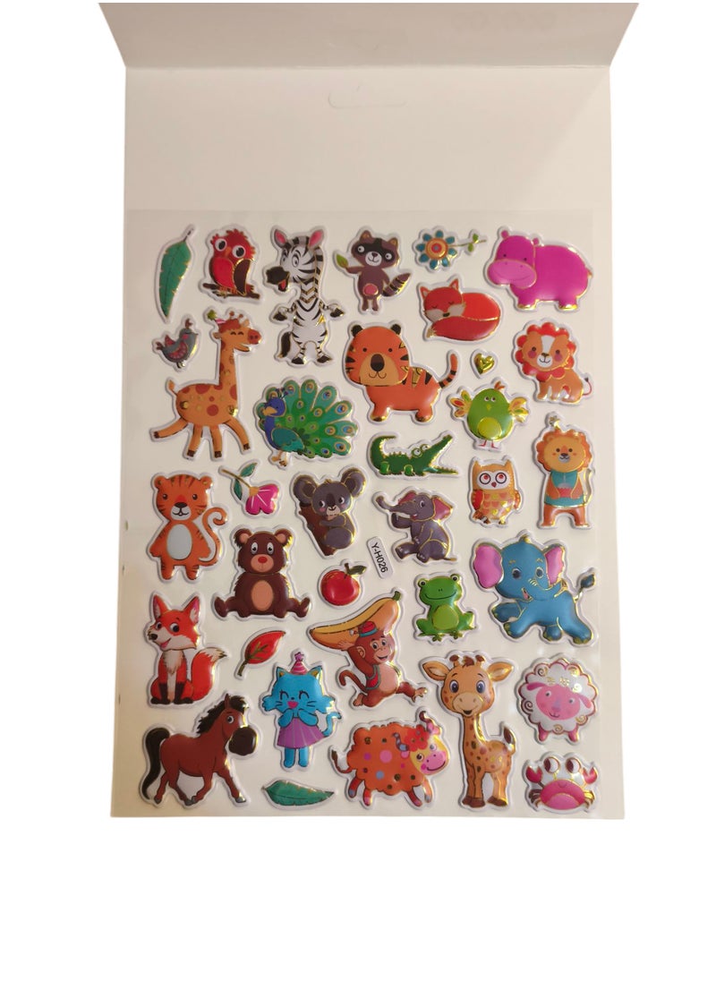 Generic - 4 Sheets of 3D Stickers Different Shapes of Stickers for Kids - Image 1