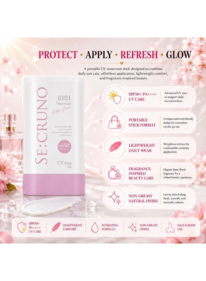 عصا واقي الشمس المعطر Se:Cruno 0101 | عصا حماية من الشمس بعامل حماية SPF للوجه والجسم | بلسم خفيف الوزن محمول للحماية من الأشعة فوق البنفسجية | عصا واقية من الشمس غير دهنية للاستخدام اليومي من منتجات العناية بالبشرة اليابانية - Image 3