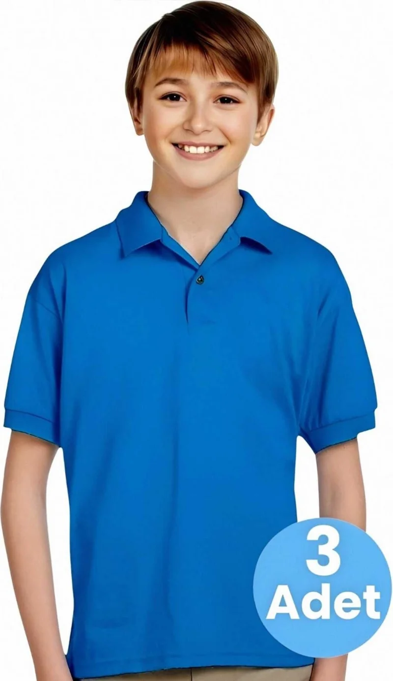 Tezzgelsin 3-Piece Boys Cotton Polo Collar T-Shirt Daily and School Uniform School T-Shirt