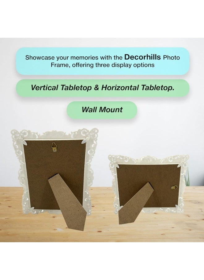 Decorhills DECORHILLS FRAMES & DECOR Plastic Single Photo with Tabletop Wall Mount Display for 6x8 inch Photo Size, White , 1-Pc  - Image 3