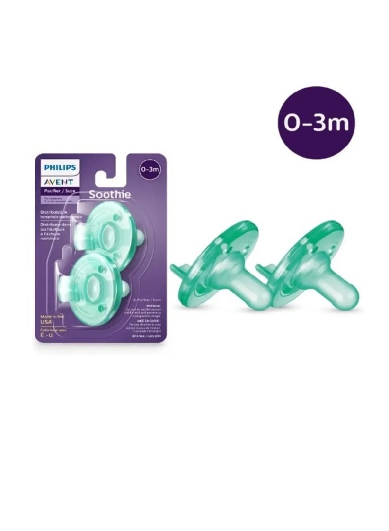Philips Avent Soothie for 0-3 Months Baby - 2 Count (Green) - Image 1