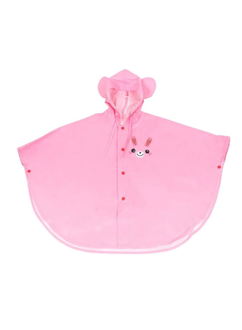 Kids Rain Poncho Hooded Boy Girl Cartoon Raincoat - Image 1