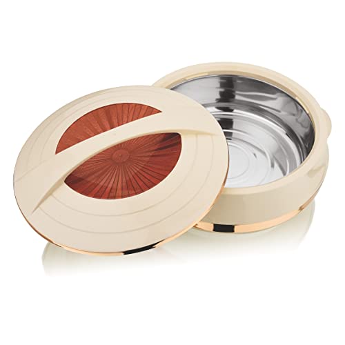 Asian Olympic Inner Steel Casserole (800 ml, 1200 ml)| BPA-Free| Keeps Food Hot & Fresh | Ideal for Serving, Gifts for Diwali & Housewarming | Airtight | Casserole for Roti | Rose Gold - Image 3