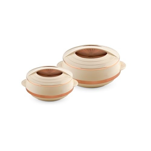 Asian Olympic Inner Steel Casserole (800 ml, 1200 ml)| BPA-Free| Keeps Food Hot & Fresh | Ideal for Serving, Gifts for Diwali & Housewarming | Airtight | Casserole for Roti | Rose Gold - Image 1