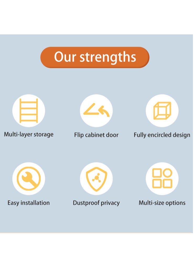 XiuWoo 6-Layer Simple Dustproof Plastic Storage Rack Magazine Bookcase Display Organizer Shelves Book Shelf with Hooks - Image 3