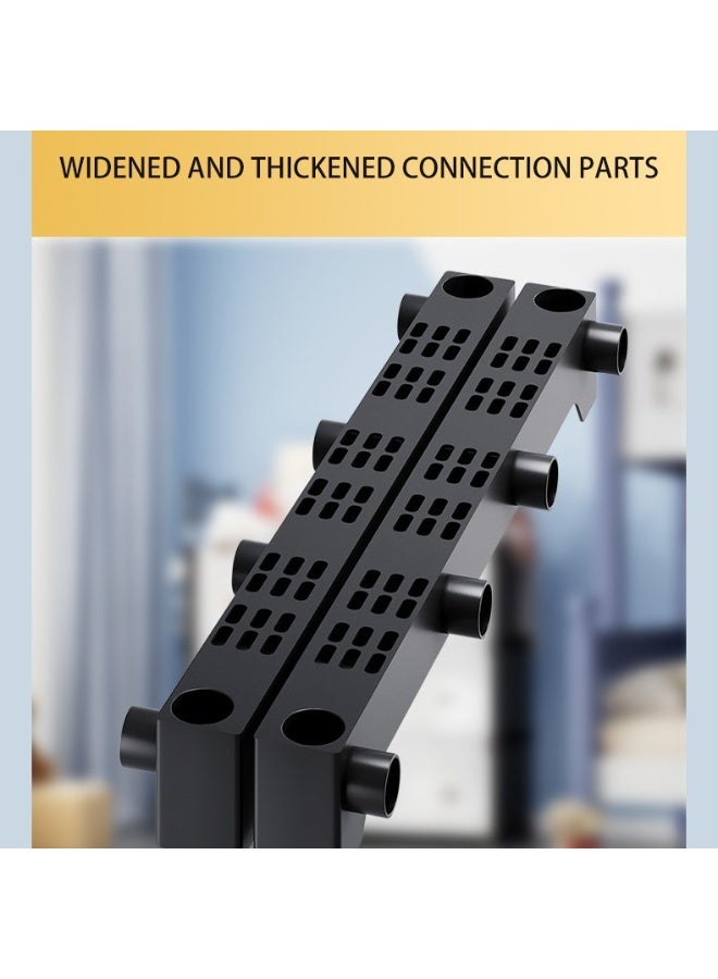 XiuWoo 6-Layer Simple Dustproof Plastic Storage Rack Magazine Bookcase Display Organizer Shelves Book Shelf with Hooks - Image 5