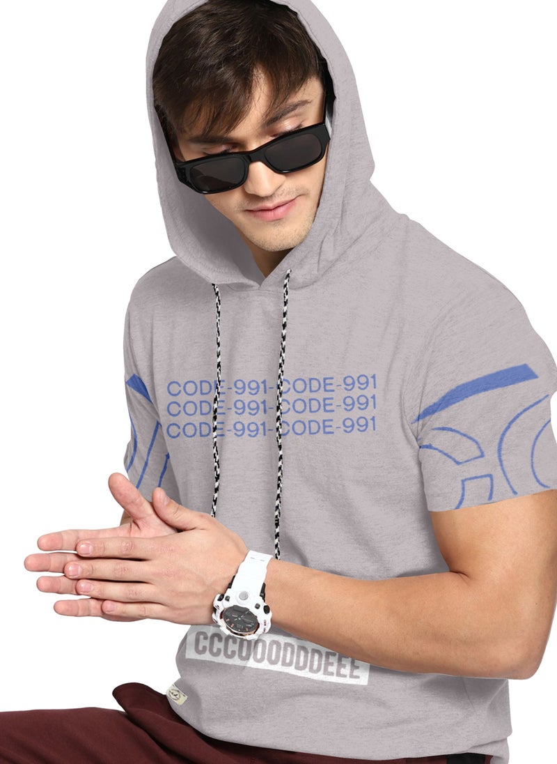 COLOR HUNT 100% Cotton Men's Trendy Half Sleeve T Shirt with Hoodie - Image 2