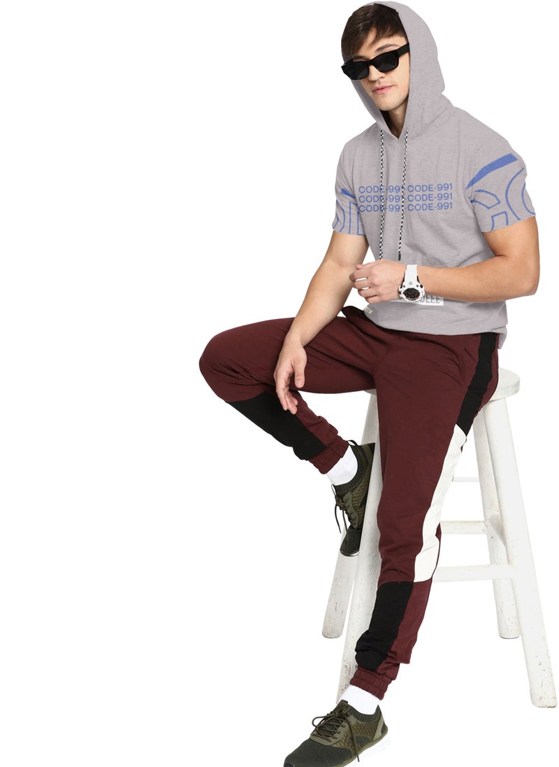 COLOR HUNT 100% Cotton Men's Trendy Half Sleeve T Shirt with Hoodie - Image 1