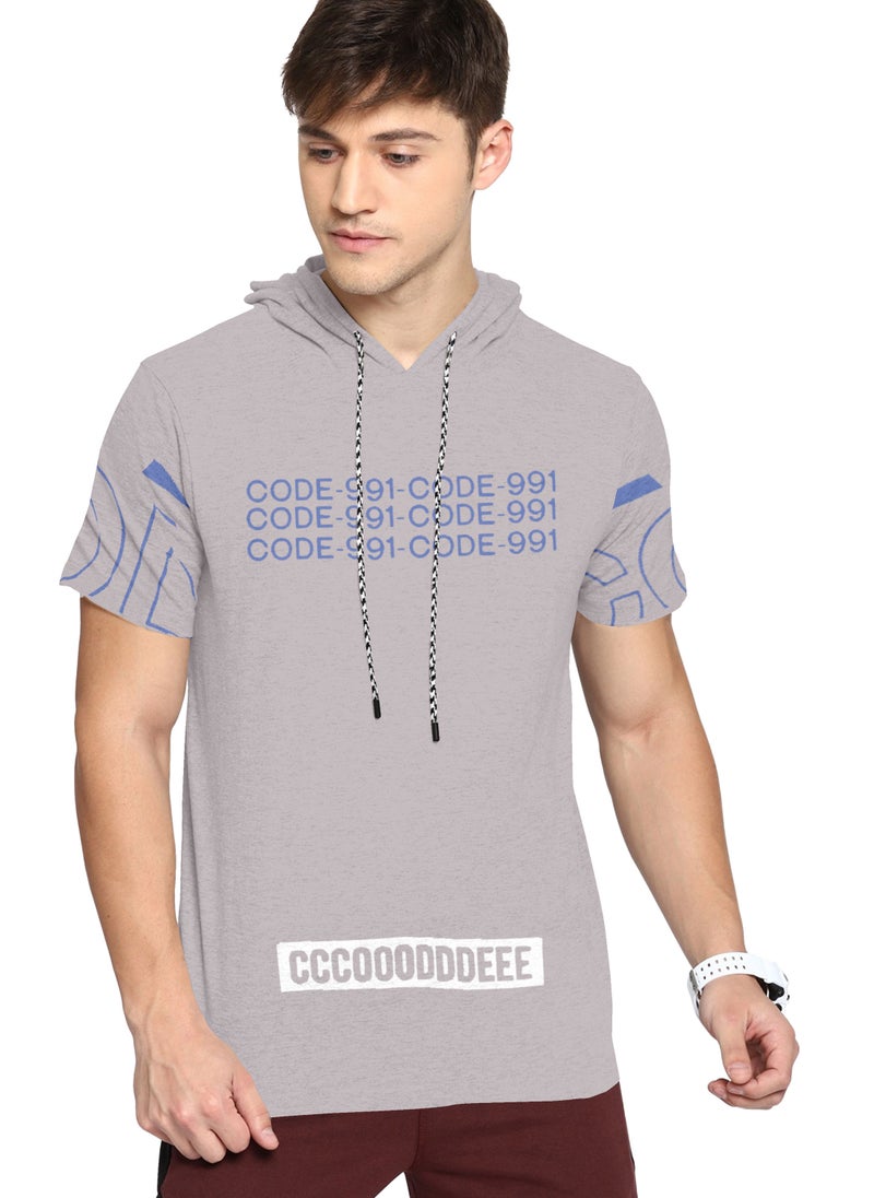 COLOR HUNT 100% Cotton Men's Trendy Half Sleeve T Shirt with Hoodie - Image 3