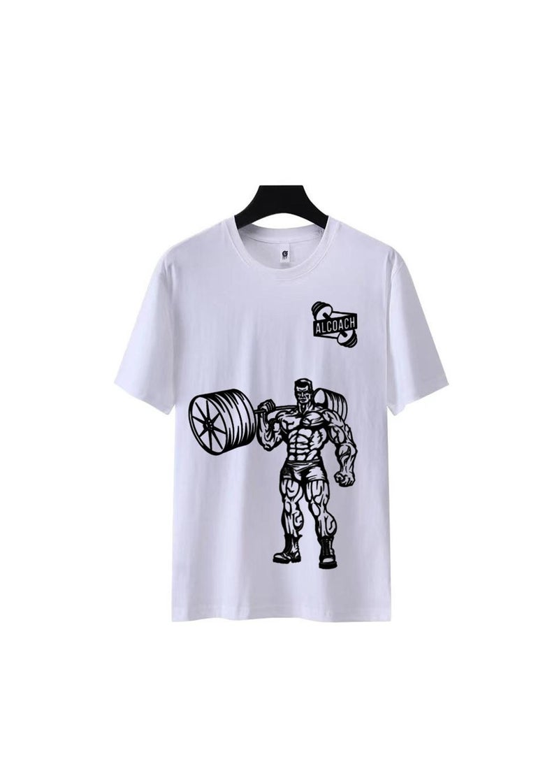 ALCOACH Men's Oversize T-shirt - ALCOACH - NEVER GIVE UP  Printed for exercise, gym and bodybuilding  - Image 3