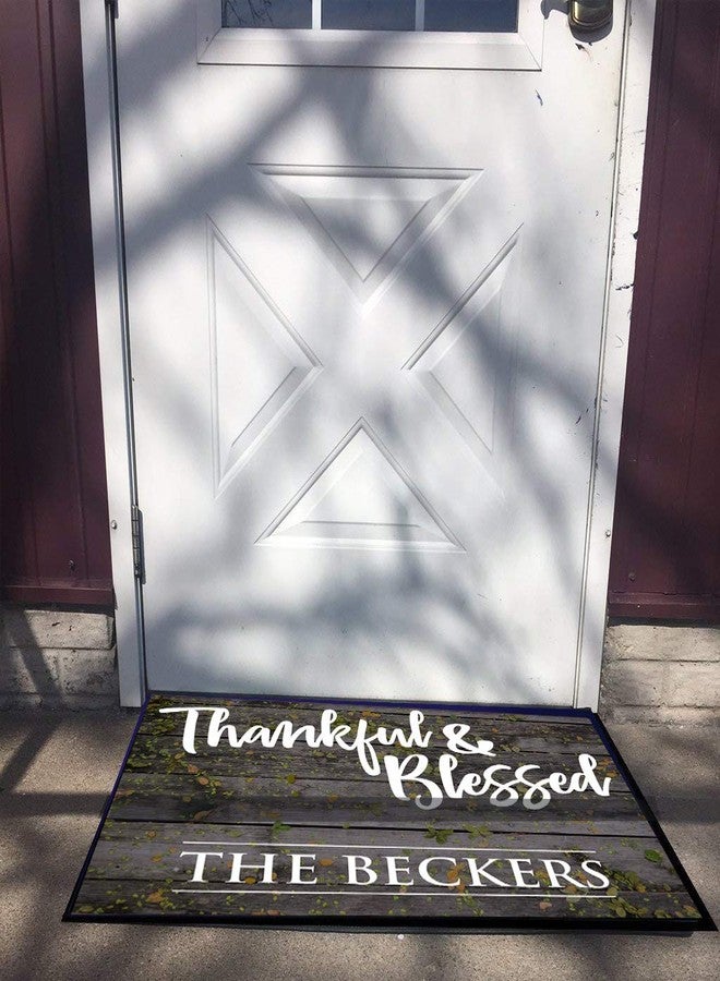 VictoryStore Home Accessories: Custom Thanksgiving Door Mat 24 inches x 36 inches (Thankful & Blessed) - Image 3
