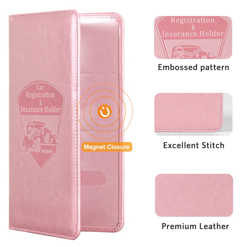 CoBak Car Registration and Insurance Holder - Vehicle Glove Box Car Organizer, Auto Truck Comparment Accessories Case with Magnetic Closure for Essential Document, Driver License, Cards - Image 4