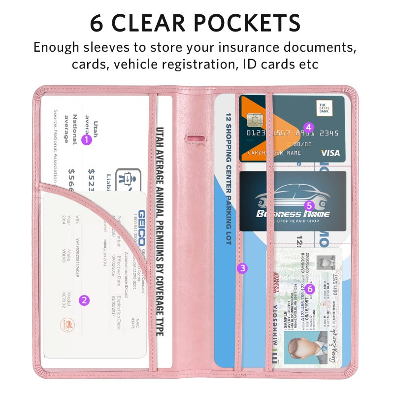 CoBak Car Registration and Insurance Holder - Vehicle Glove Box Car Organizer, Auto Truck Comparment Accessories Case with Magnetic Closure for Essential Document, Driver License, Cards - Image 3